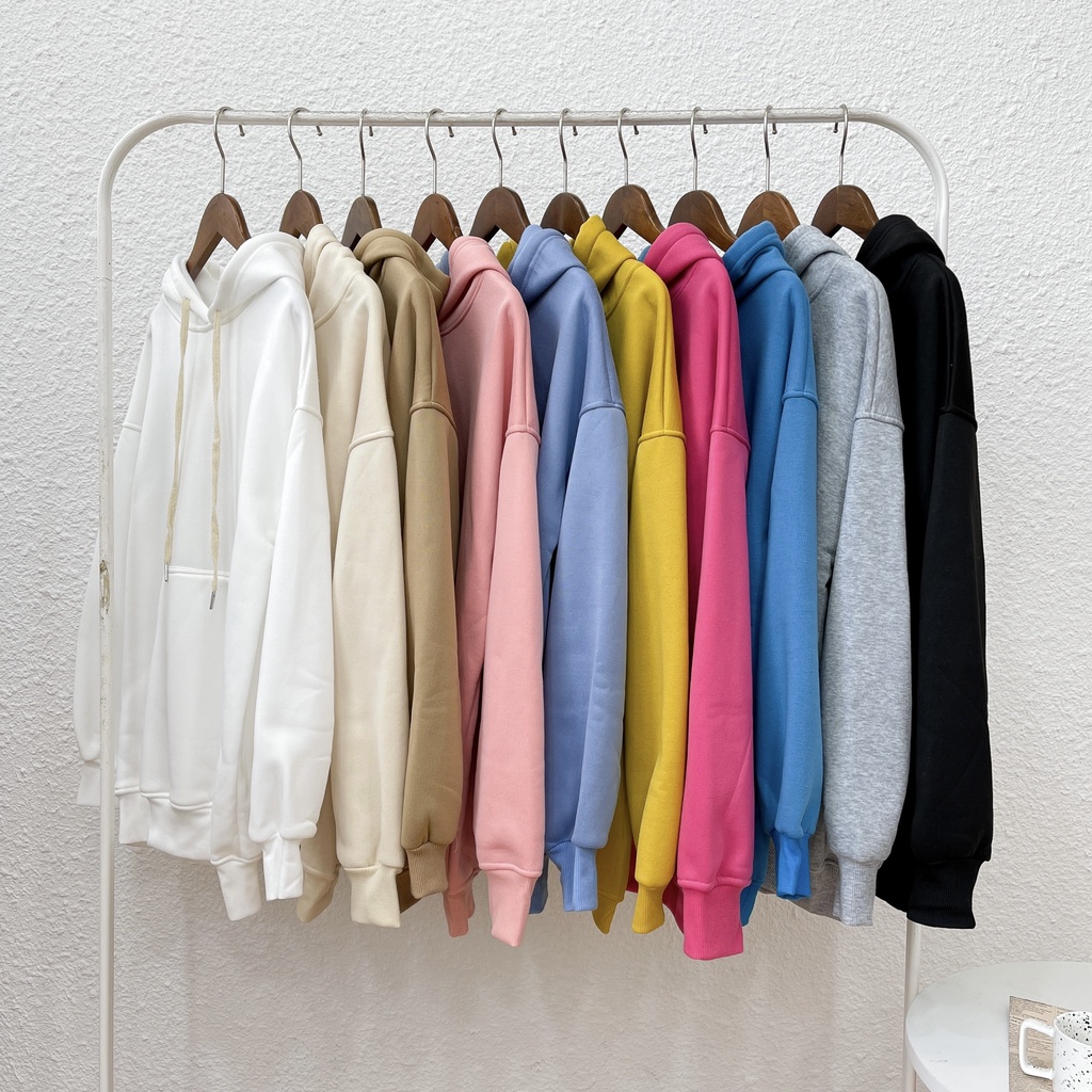 [HÀNG CÓ SẴN] Áo hoodie nữ May Boutique áo nỉ dài tay có mũ oversize trơn basic AHZ21D_110.030 | BigBuy360 - bigbuy360.vn