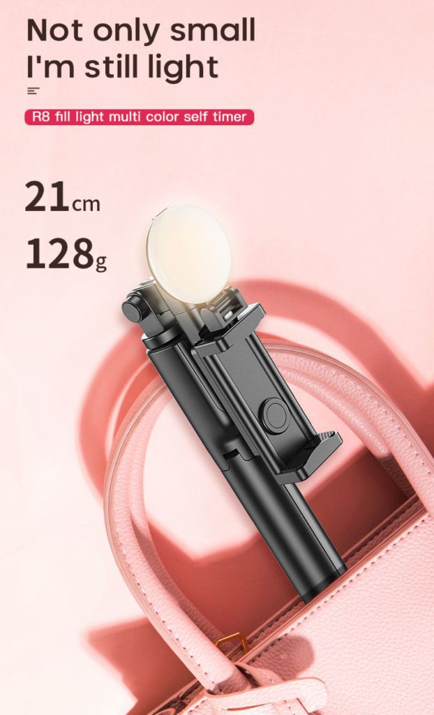 Gậy Tự Sướng Bluetooth 2 Trong 1 Có Đèn Led Cho Iphone Xiaomi Samsung