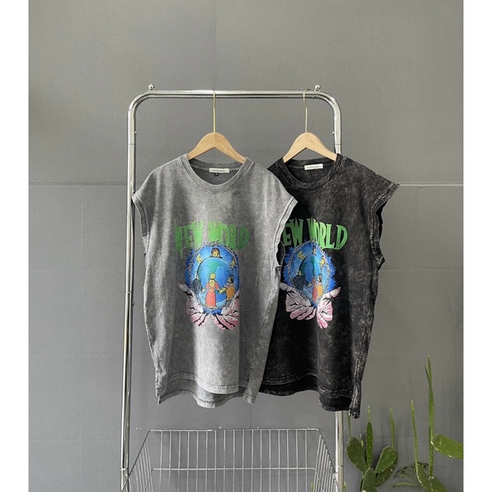 ÁO THUN COTTON WAT SÁT NÁCH IN HÌNH UNISEX FROM RỘNG