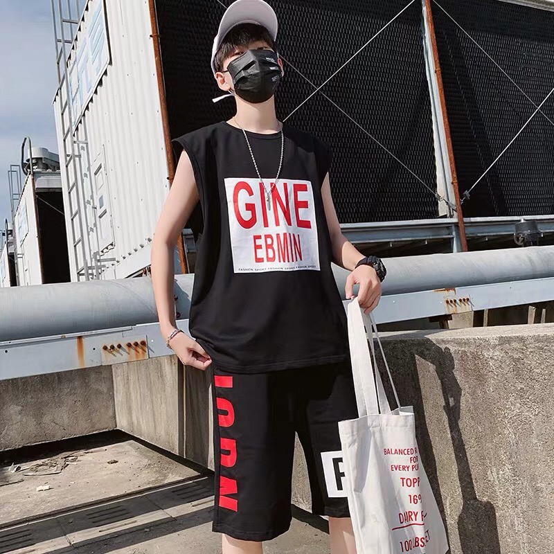 Đồ bộ Nam 3 lỗ Chất thun lạnh mặc tập gym thấm hút mồ hôi tốt DB31