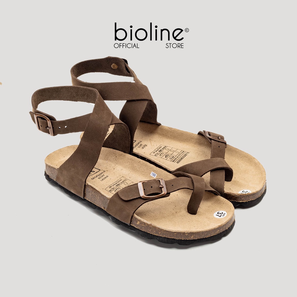 [DA BÒ THẬT] D16-Dép Sandal da bò cổ cao Unisex (Đế trấu)