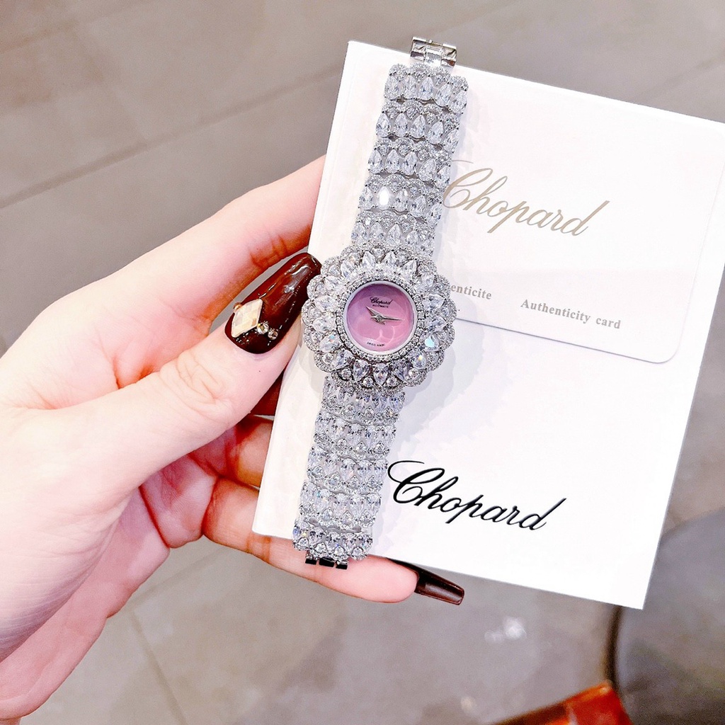 Đồng hồ đeo tay nữ, đồng hồ nữ CHOPARD full box hãng, authentic, đính kim cương nhân tạo siêu cao cấp, cực sang cho nữ