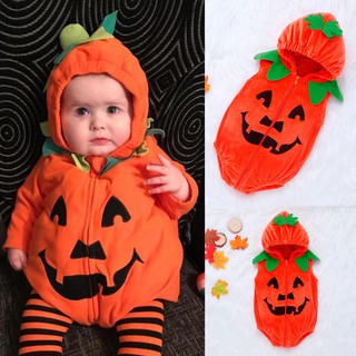 Bộ Áo Liền Quần In Hình Halloween Cho Bé Gái