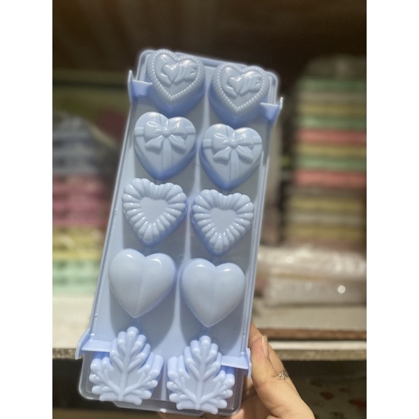 Combo 6 khuôn làm khay đá, rau câu 3 mẫu khác nhau