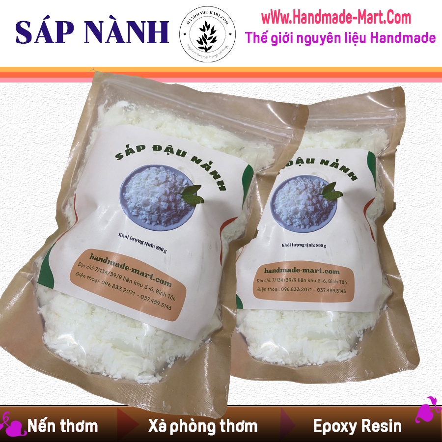 Sáp đậu nành 1KG nguyên liệu làm nến thơm handmade – Sáp nành làm nến handmade chuẩn DIY