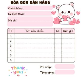 ❤️Hóa đơn bán hàng mini 1 liên giao ngẫu nhiên