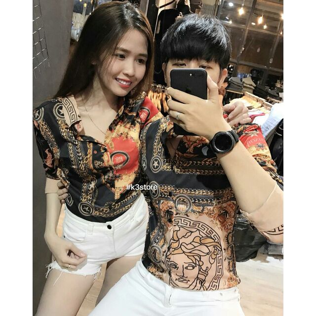 Áo sơmi in logo Versace 3D ( giá bán 1 áo)