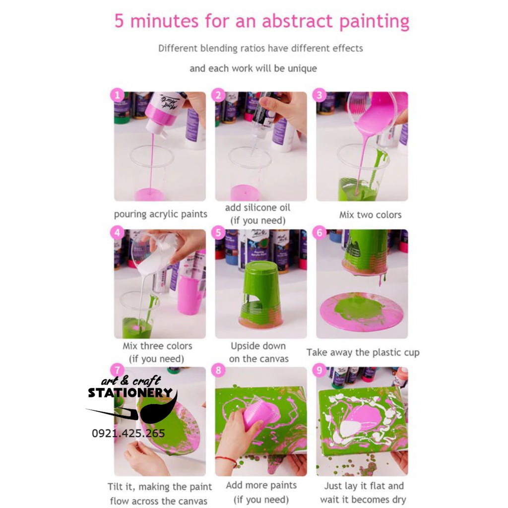 Mont Marte Premium Pouring Acrylic Paint, Màu Acrylic Pouring đăng lần 1/2