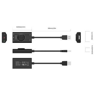 ORICO SC2 External USB Sound Card Volume Adjustable Audio Card Adapter PC