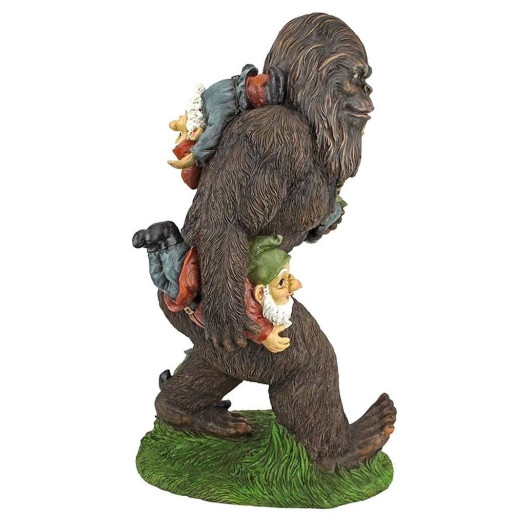 JANE Perfect Gift Bigfoot And Gnomes Figurine Resin Ornament For Outdoor Lawn Garden Decor Weather-proof 5.9 Inch Yeti Dwarf Statue Sculptures