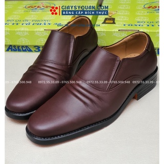 Giày lười da nam aseco 32 714 nâu
