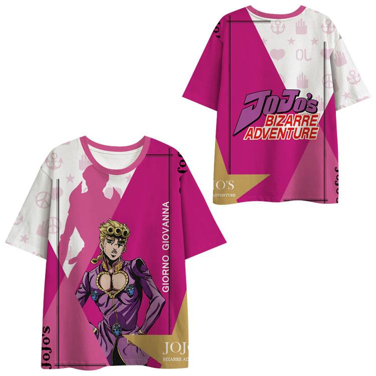 Áo Thun Tay Ngắn Dáng Rộng Họa Tiết Hoạt Hình JOJO Bizarre Adventure Thời Trang Cho Nam Và Nữ