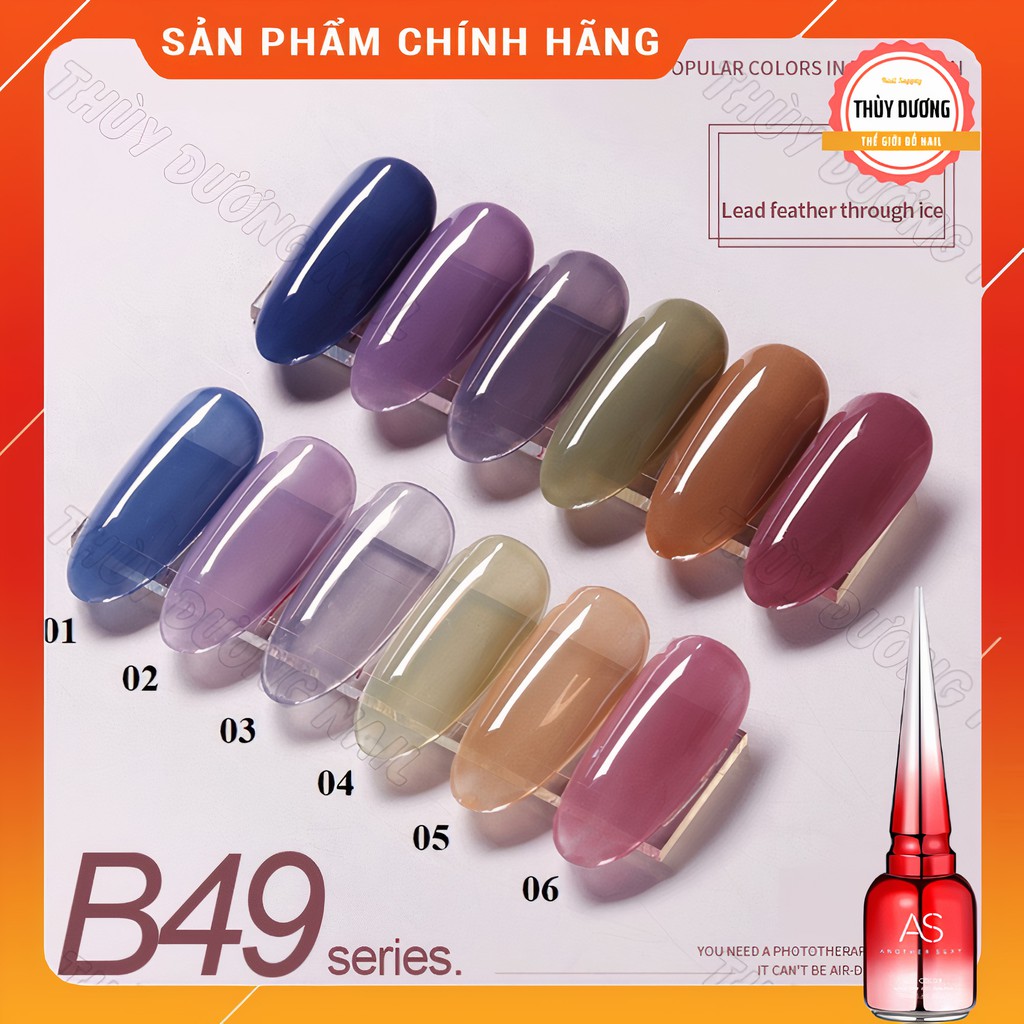 Sơn gel AS chính hãng chai đỏ mã B49 (sơn thạch) 15ml