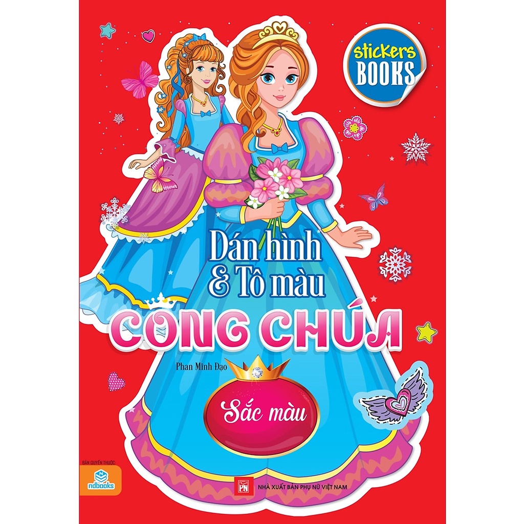 Sách Dán hình và tô màu Công Chúa (Combo 4 quyển)