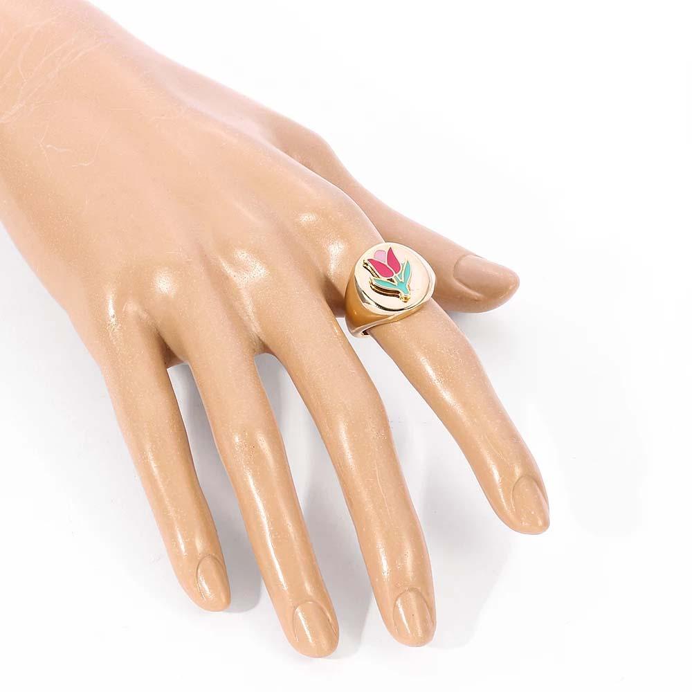 Nhẫn Kim Loại Hình Hoa Cúc Âm Dương Thời Trang Hàn Quốc Cho Nữ