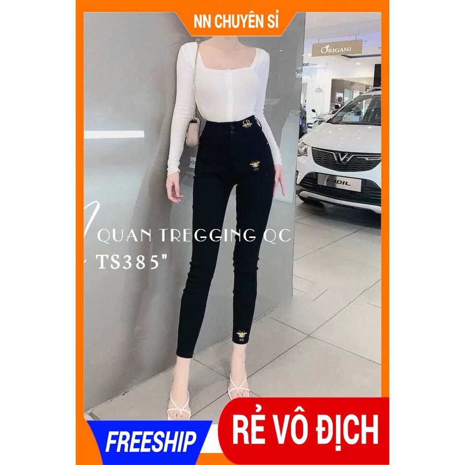 QUẦN TREGGING THÊU 2 ONG CD CAO CẤP TS385 ⚡ HÀNG ĐẸP ⚡