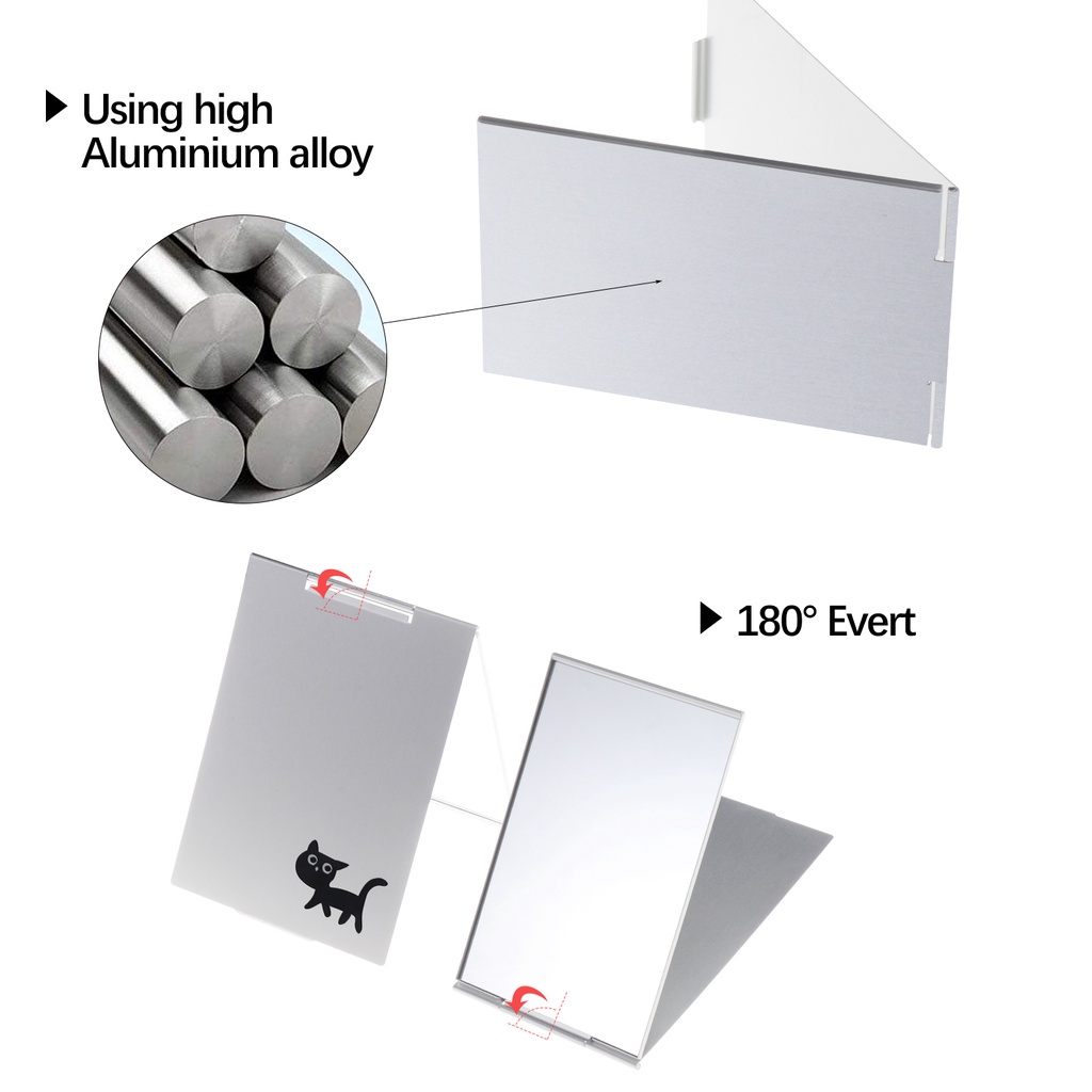 Gương Trang Điểm Để Bàn Thiết Kế Vỏ Nhôm Siêu Mỏng In Họa Tiết Dễ Thương Di Động Tiện Dụng Cho Văn Phòng