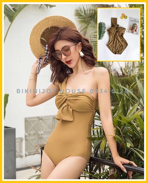 Bikini liền mảnh lệch vai che bụng nhiều màu