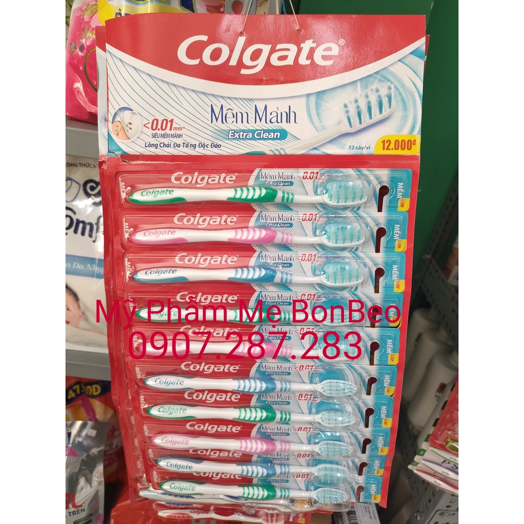 Bàn chải Colgate Mềm Mảnh Extra Clean 0.01mm(loại 12k)