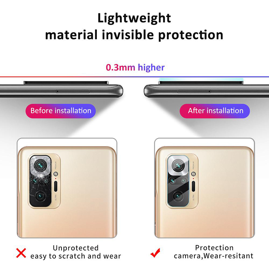 Kính Cường Lực Bảo Vệ Camera Sau Chất Lượng Cao Cho Xiaomi Mi 9T 10T 11T 12T 11 Lite A2 Poco F3 F4 F5 X3 X5 M3 Pro Redmi Note 7 8 9 9S 10 10S 11 11S 12 12S 12C 9A 9C 10C