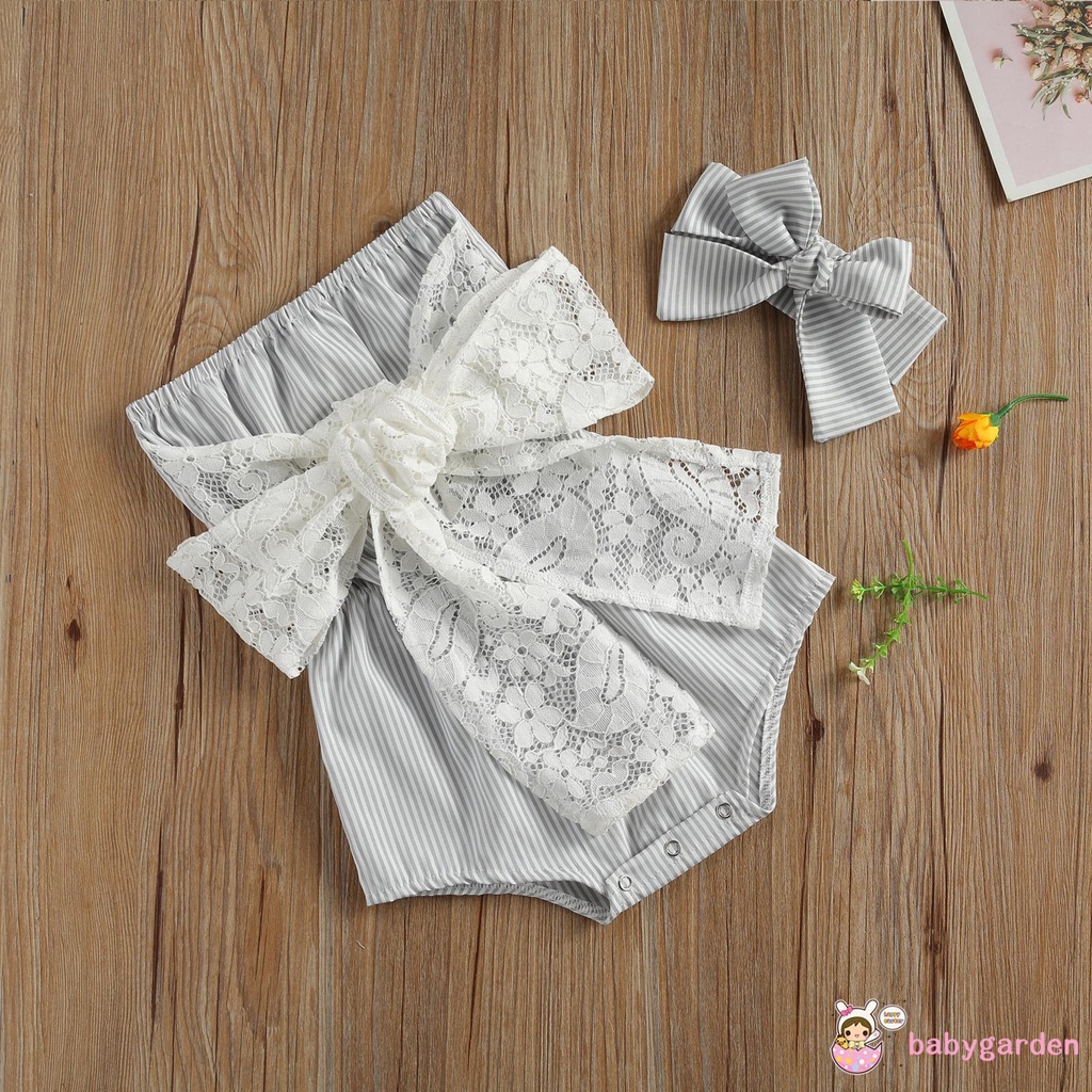 Áo liền thân hở vai kèm băng đô thời trang cho bé gái