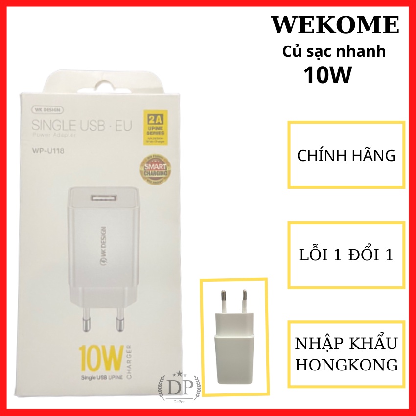 Củ Sạc Nhanh,Củ Sạc Điện Thoại Wekome 10W-18W Dùng Cho Iphone,Samsung,Huawei,Xiaome,Oppo,HTC