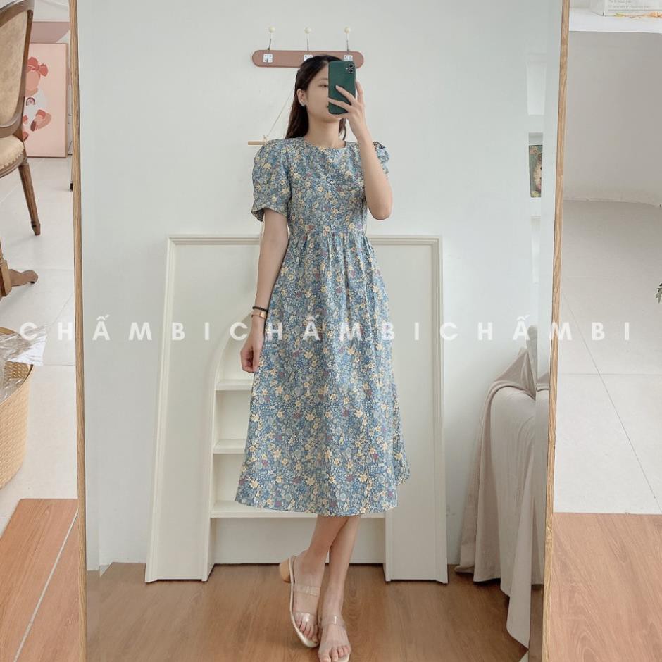 Đầm Hoa Nhí Dáng Babydoll Khóa Lưng Tay Bồng Dáng Lỡ Ngọt Ngào - V.065 | BigBuy360 - bigbuy360.vn