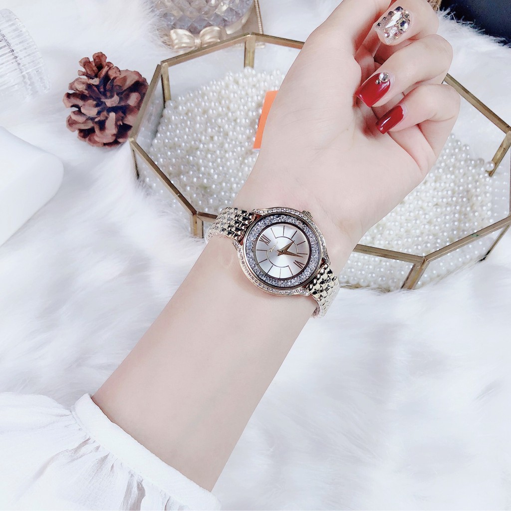 Đồng Hồ Nữ Davena 61666 Gold Mặt Đá 32mm Chính Hãng