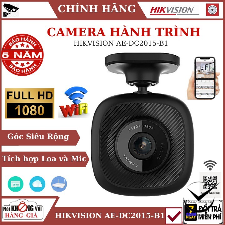 Camera hành trình HIKVISION AE-DC2015-B1 , xem trên điện thoại, full HD , Góc Siêu Rộng , Tích hợp Mic và Loa