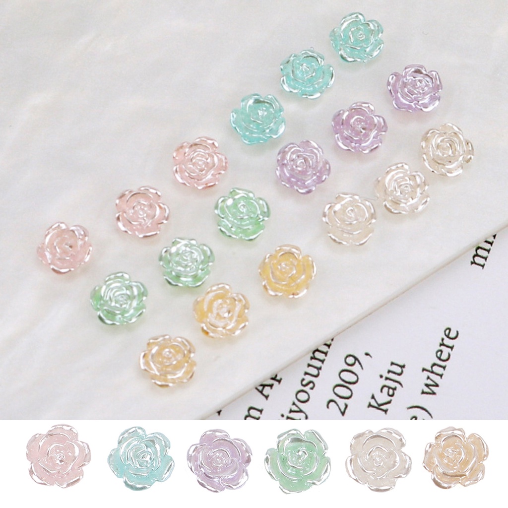 Set 50 Hoa Trà Trang Trí Móng Tay DIY Nhẹ Nhàng Tinh Tế Cho Nữ