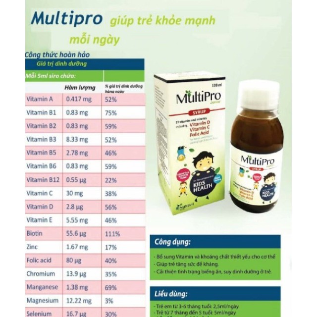 MultiPro Junior Syrup - Siro cải thiện biếng ăn, suy dinh dưỡng ở trẻ - cvspharmacy