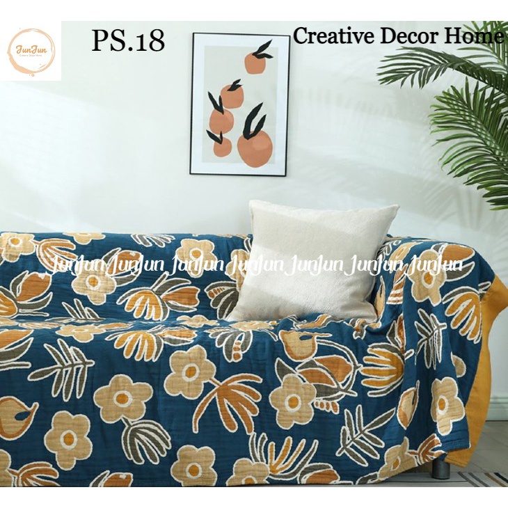 🔥Khăn Thảm Phủ Chăn Sofa Chất liệu Vải Xô Sợi Organic - Dòng cao cấp