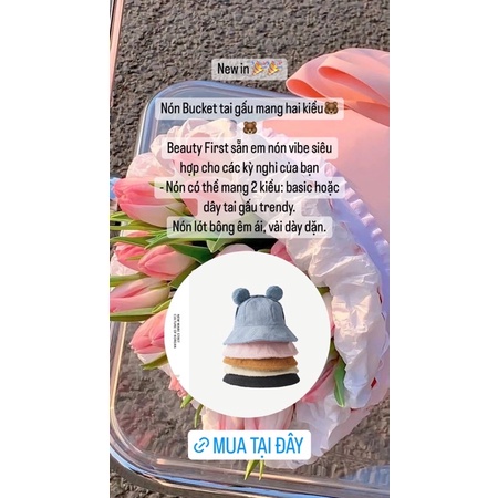 Nón Bucket tai gấu mang hai kiểu.