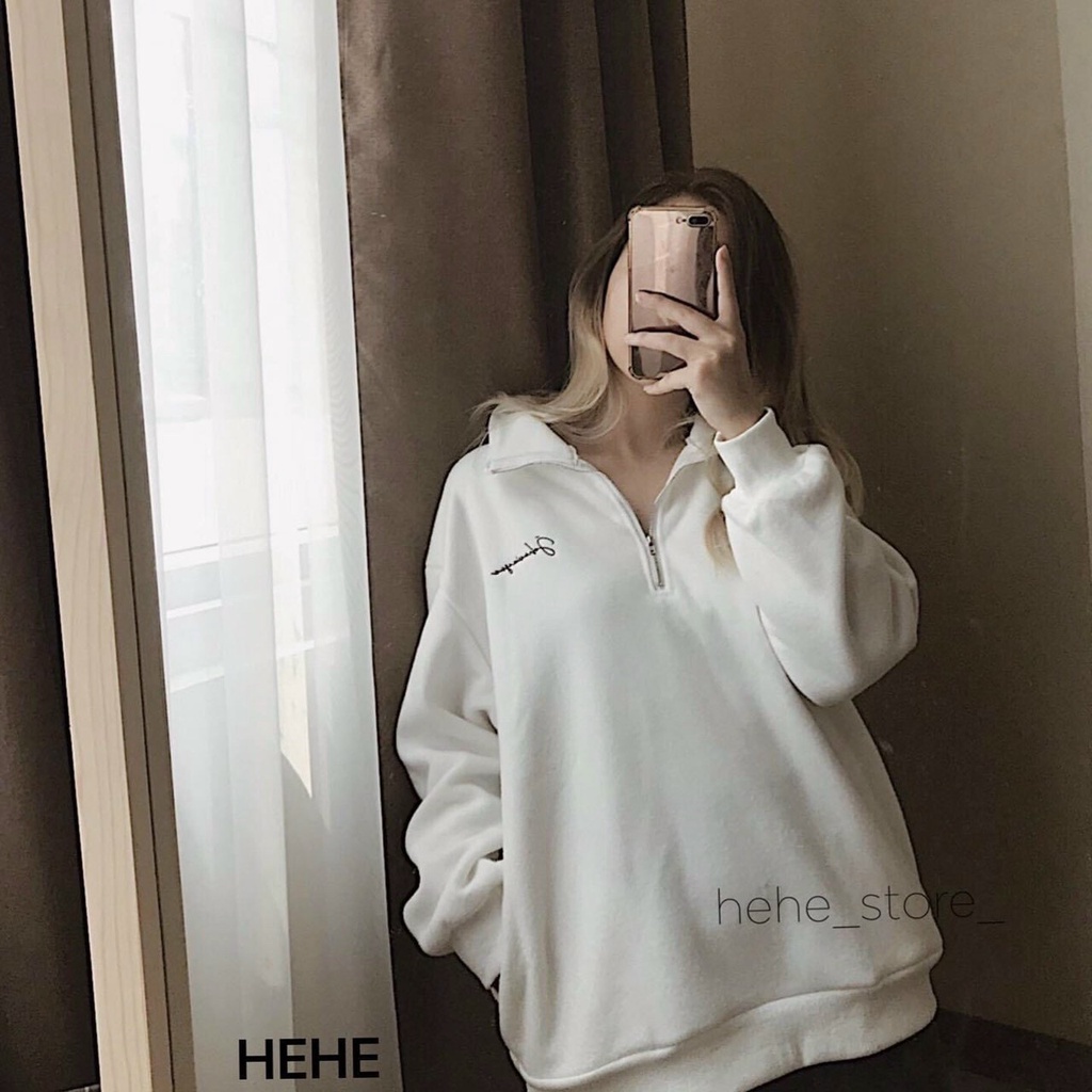 Áo Sweater Nỉ khoá kéo Cổ tay bồng from Thụng Unisex,Áo nỉ nữ nhà Bongstore | BigBuy360 - bigbuy360.vn