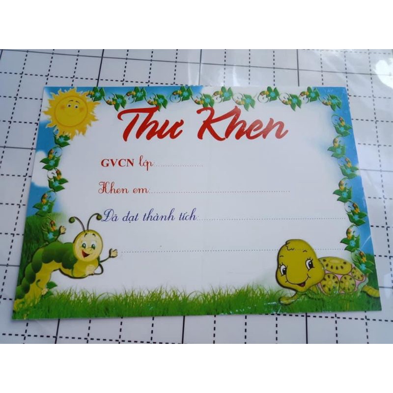 set thư khen học sinh 100 tờ (trộn nhiều mẫu), định lương 200gsm, chất liệu giấy bìa, kích thước khổ a5 siêu nét