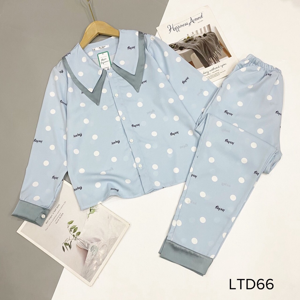 [Hàng Cao Cấp Có Size] Bộ Pijama Lụa Satin - Đồ Bộ Mặc Nhà Dài Tay Thu Đông Chất Vải Mềm Mại An Toàn