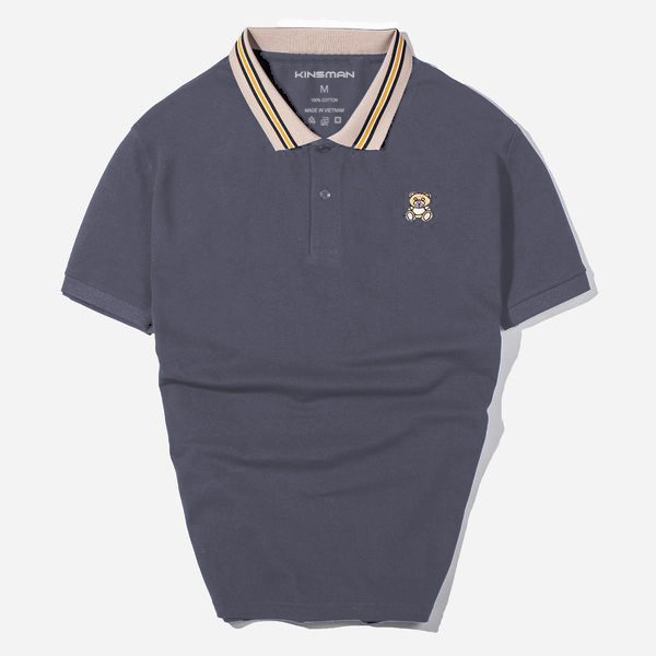 [Mã 12FASHIONSALE1 giảm 10K đơn 50K] Áo Thun polo Nam KINSMAN Tay Ngắn Thêu Gấu có cổ vải Cotton dày mịn Rẻ Đẹp PL724 | BigBuy360 - bigbuy360.vn