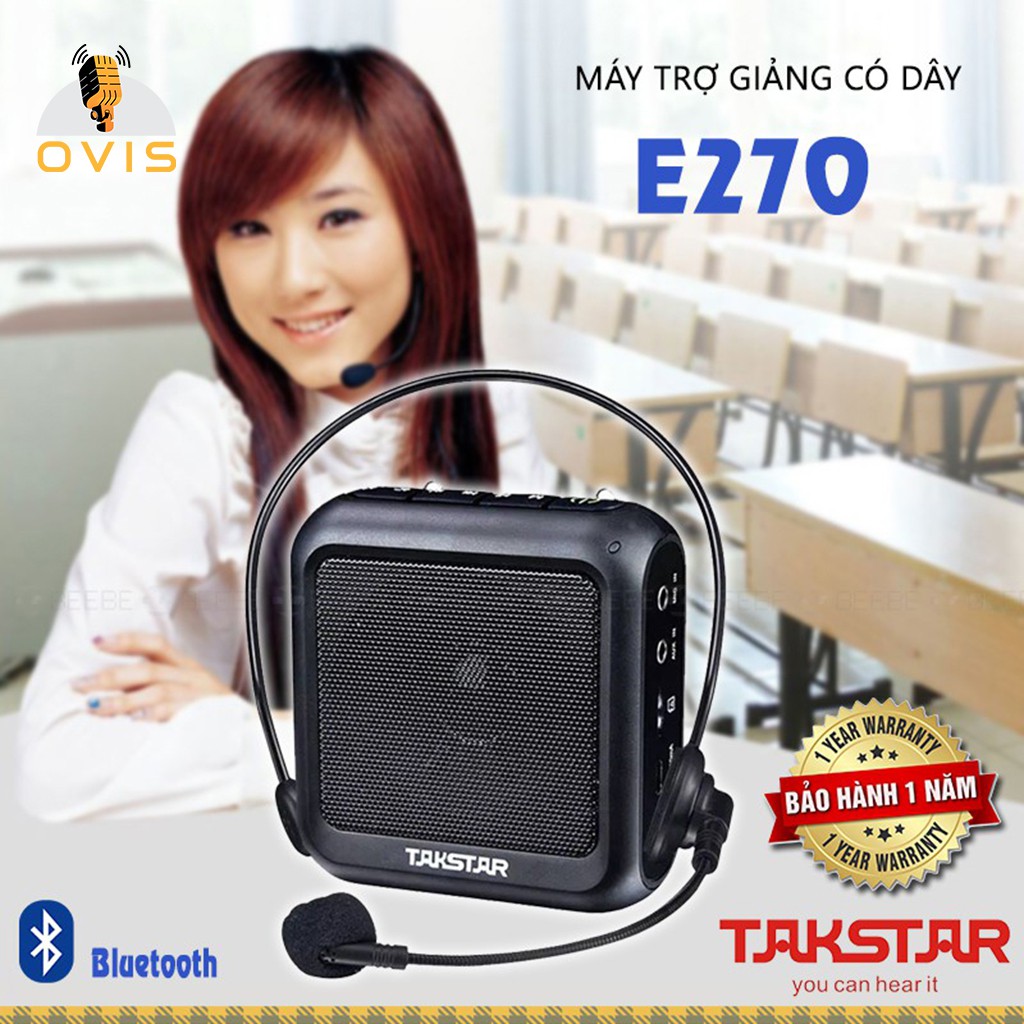 Takstar E270-  Máy Trợ Giảng Bluetooth Có Dây, Công Suất Cực Đại 12W