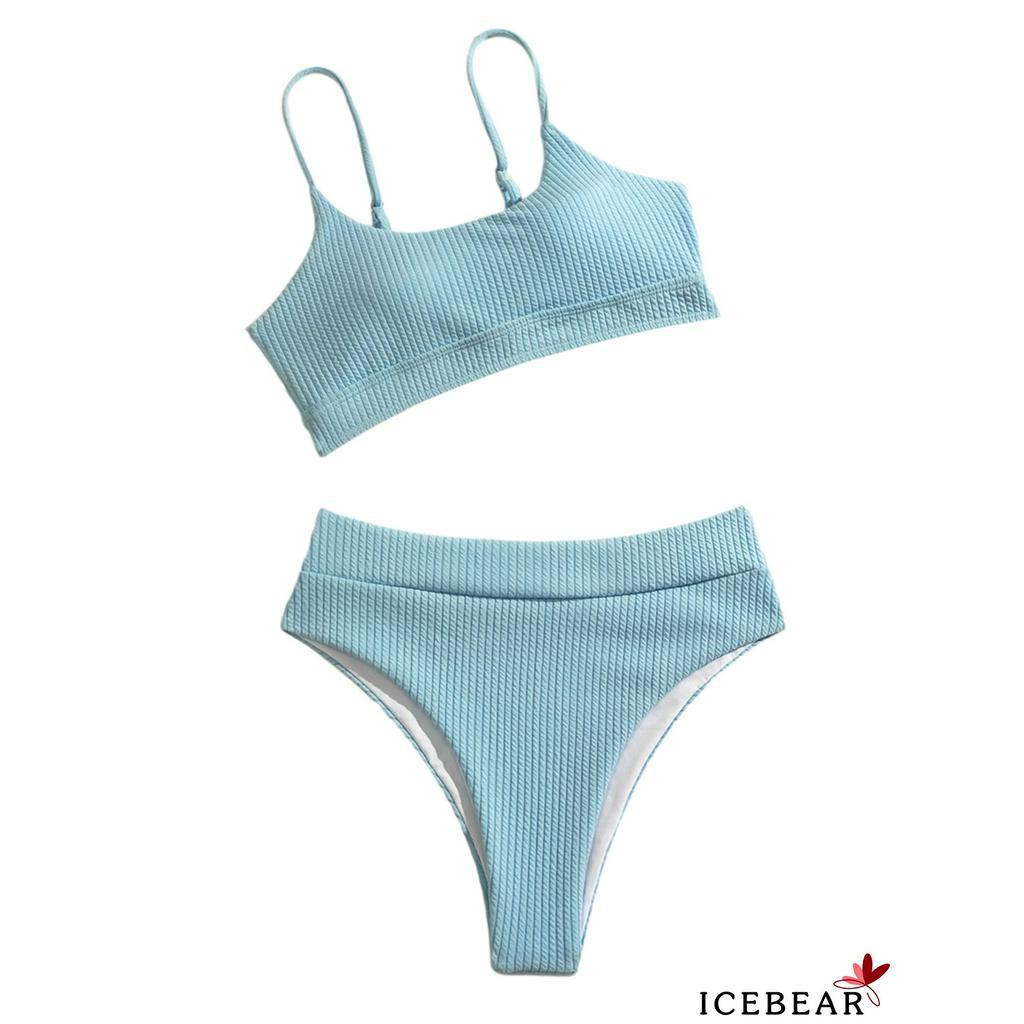 Bộ Đồ Bơi 2 Mảnh Màu Trơn Thời Trang Cho Nữ