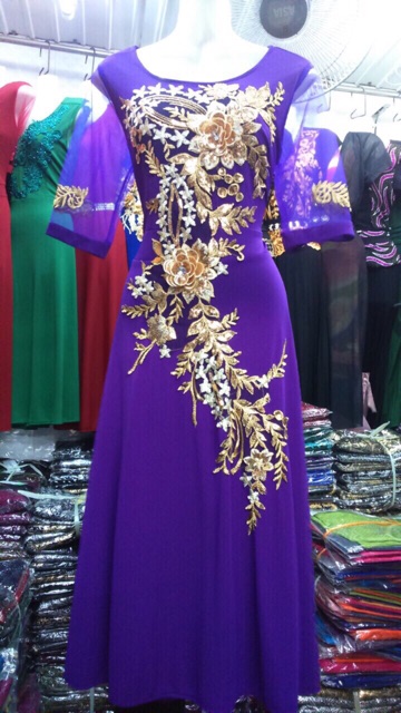 Đầm dạ hội trung niên Bigsize form lửng VG17