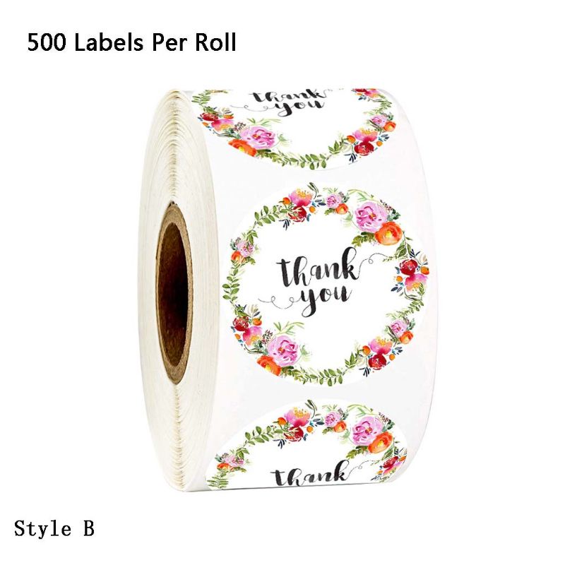 Cuộn 500 Hình Dán &quot;Thank You&quot; Cho Trang Trí Giáng Sinh