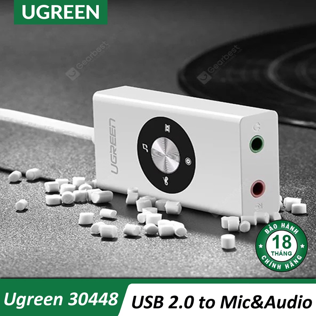 Cáp USB 2.0 Ra Mic &amp; Audio Hỗ Trợ Model Control Cao Cấp UGREEN