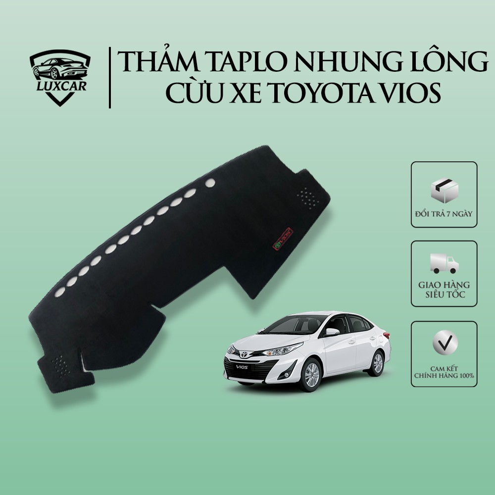 Thảm Taplo Nhung Lông Cừu TOYOTA VIOS - Đế Cao Su Chống Trượt LUXCAR