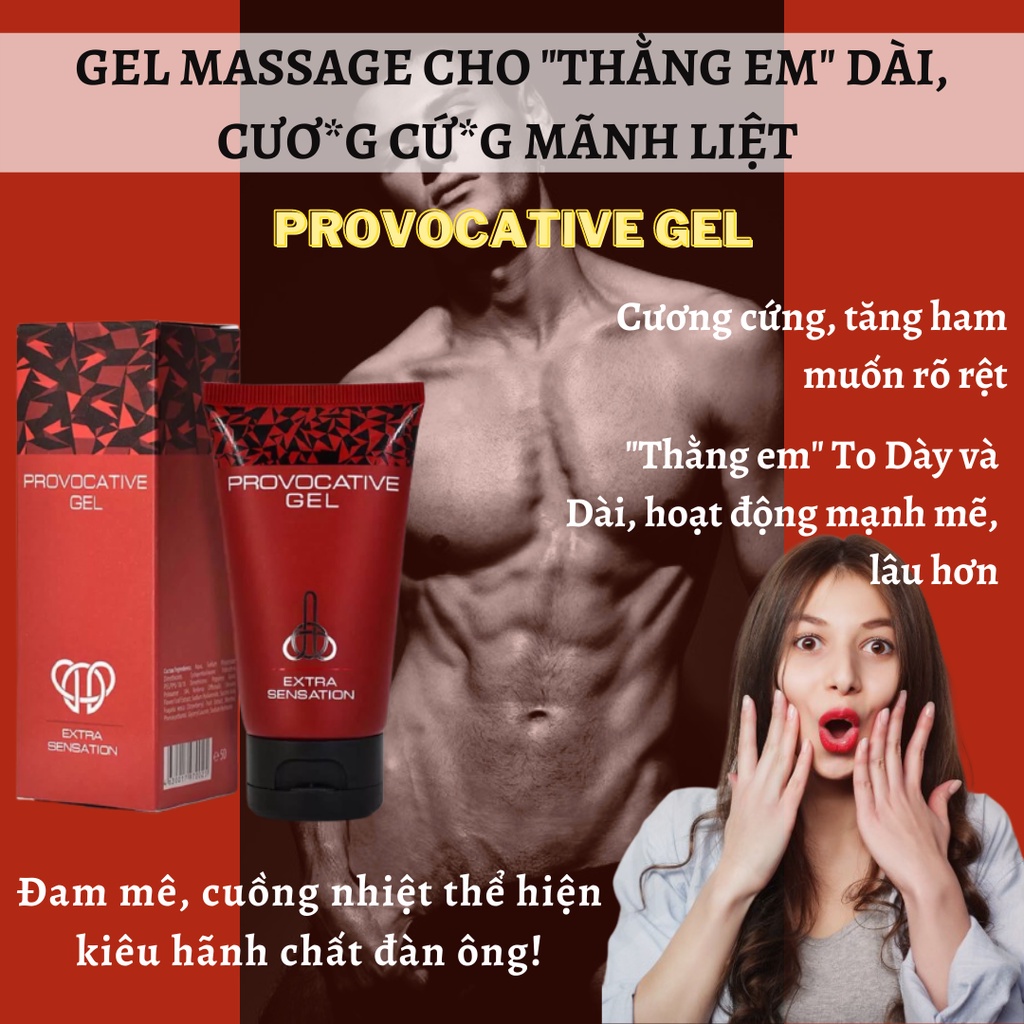 Gel Tăng Kích Thước Dương Vật Titan Provocative (Tuýp 50ml) – Giúp Cải Thiện Size Cực Hiệu Quả. Hàng Nga