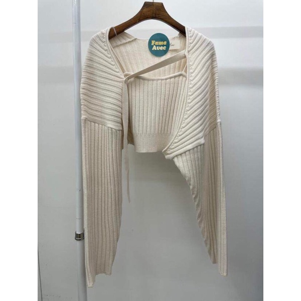 Set Áo khoác len cardigan + Áo trong