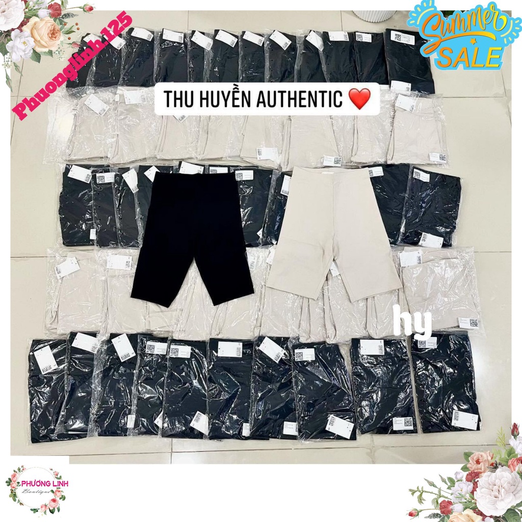 QUẦN LEGGING ĐÙI H.M 2M ĐEN/BE CHO NỮ