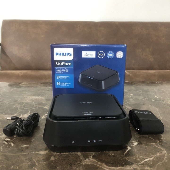 Máy khử mùi - lọc không khí trên xe ô tô Philips GP5201 Cảm biến 3 màu AQI- HÀNG CHÍNH HÃNG