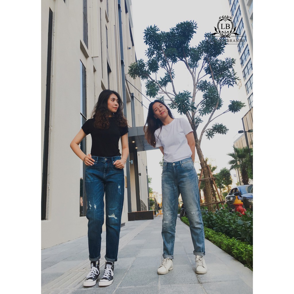 QUẦN BÒ JEANS RÁCH CHỈ CÀO XƯỚC ỐNG SUÔNG UNISEX NAM NỮ NĂNG ĐỘNG THỜI TRANG ULZZANG HÀN QUỐC HÀNG L1