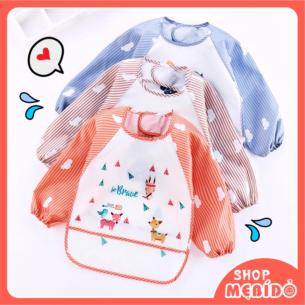 Áo Yếm Ăn Dặm BLW Có Máng Hứng Thức Ăn Rơi Chống Thấm Nước Cao Cấp Tiện Lợi Cho Bé Shop Mẹ Bí Đỏ