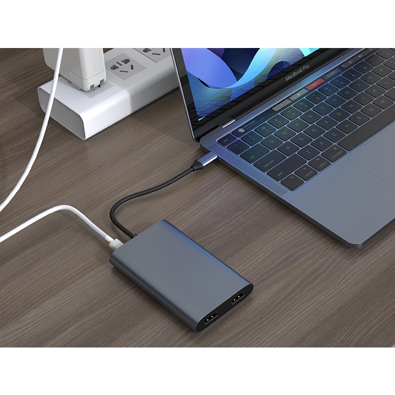 Cổng Chuyển HyperDrive 10-IN-1 2 Dual 4K HDMI 2 Màn Hình USB-C HUB For Macbook M1 - HDM1H